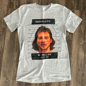 Morgan Wallen mugshot shirt in grey